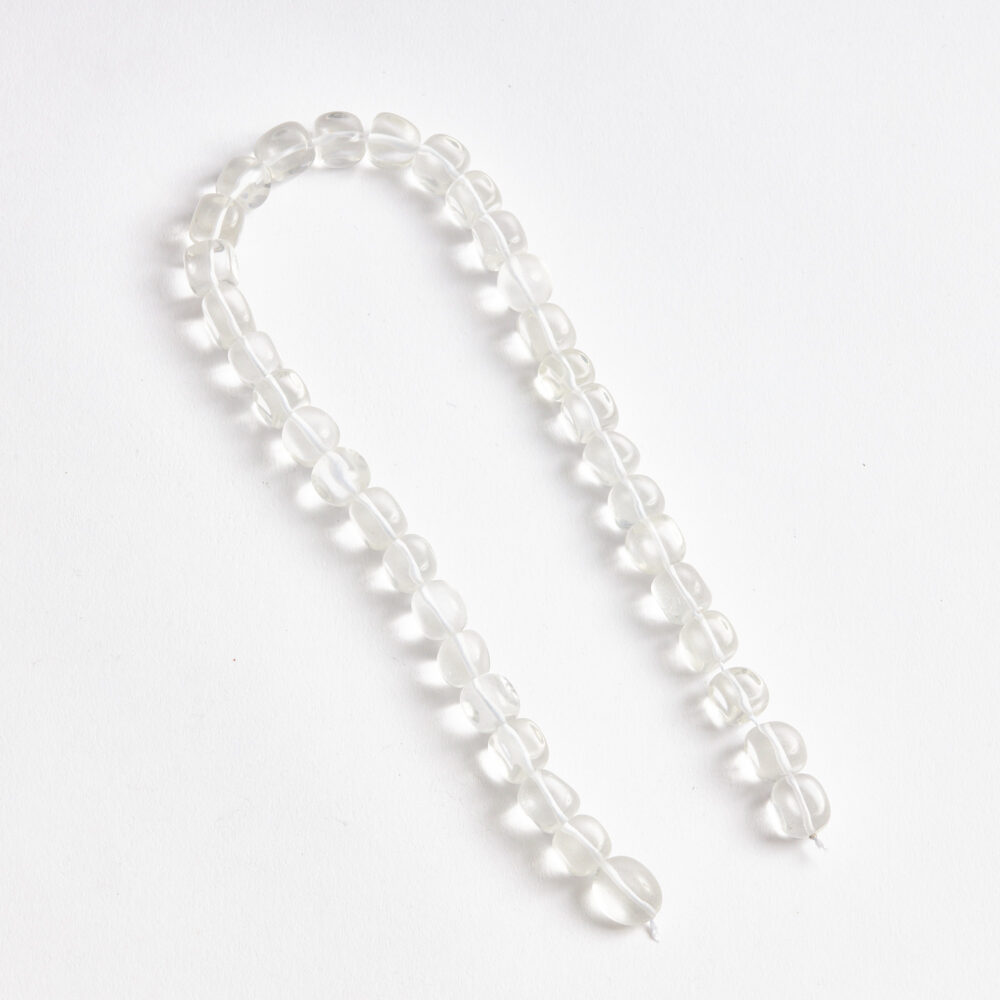 Kristal Kuvars doğal taş ham amorf kesim 10x10mm dizi ön görünüm.