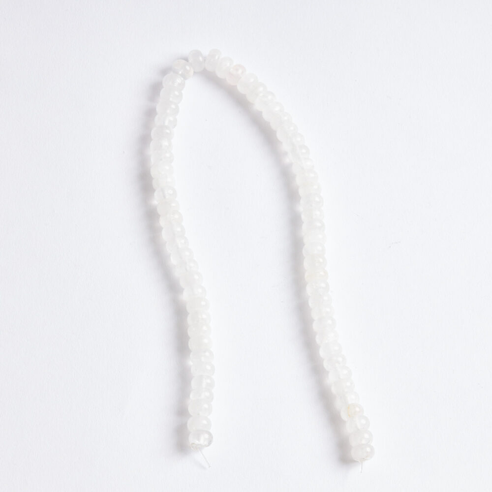Kristal Kuvars doğal taş rondela kesim 6x10mm dizi ön görünüm.