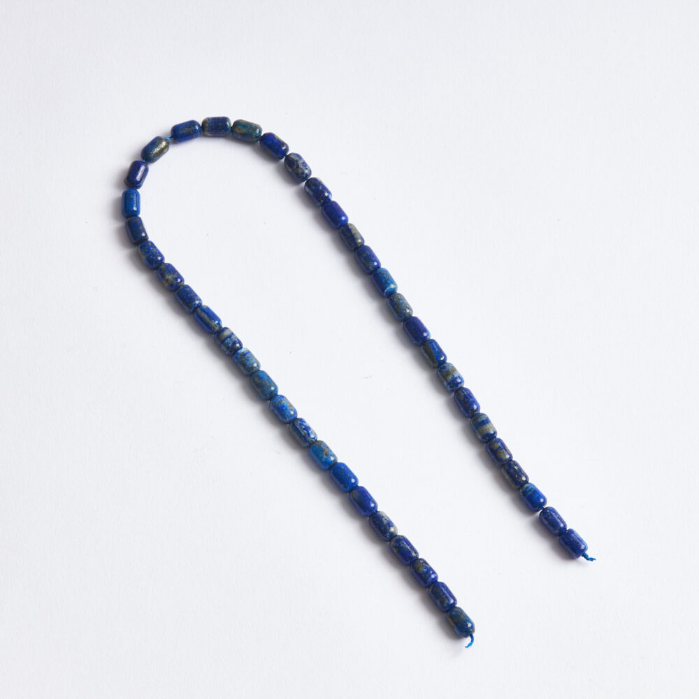 Lapis Lazuli doğal taş kapsül kesim 6x9mm dizi ön görünüm.